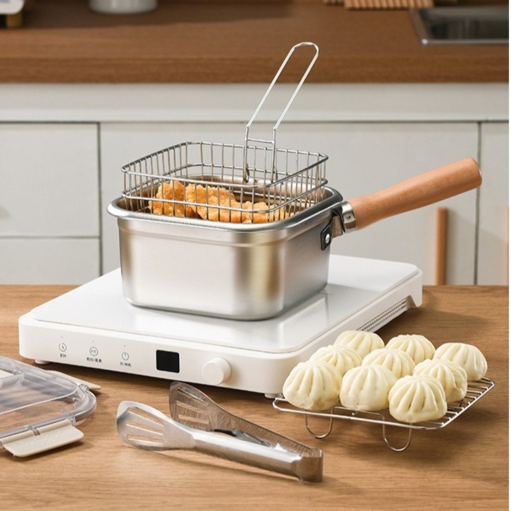 Camping Cooking Utensils Storage - Portable Stainless Steel Frying Pan Square