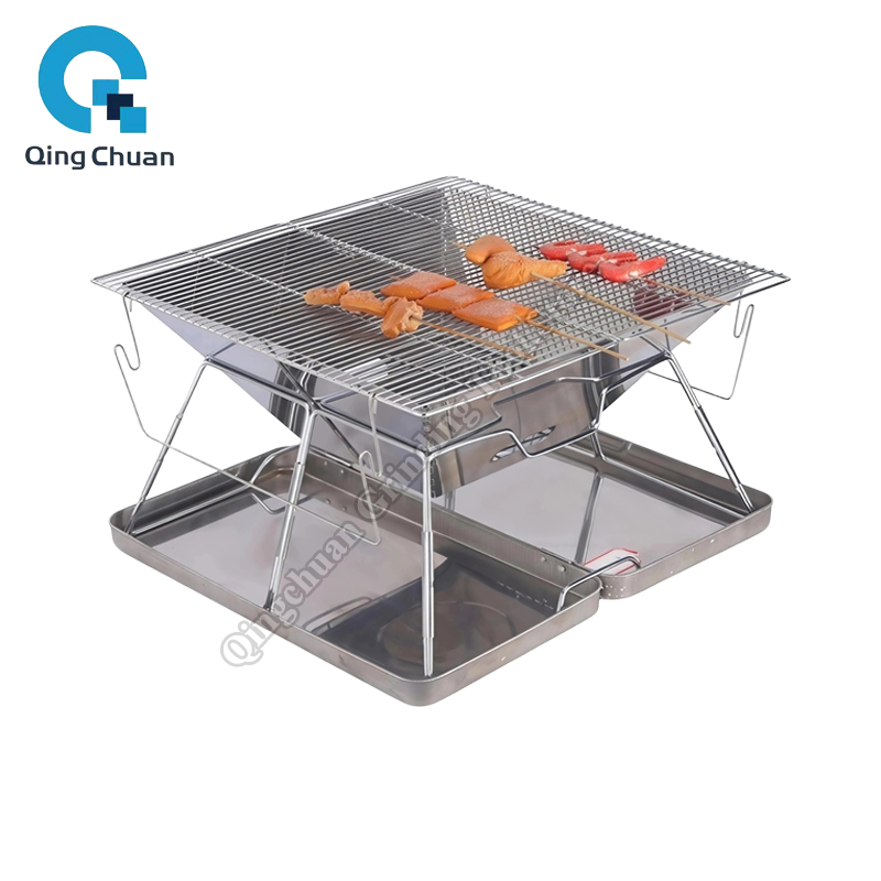 Camping Cooking Fire Stove - Camping Grill Charcoal Stove Folding Stainless
