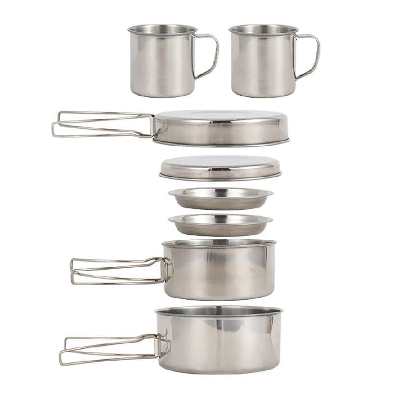 8pcs/Set Camping Cookware Mess - đánh giá và giá Camping Cooking And Cutlery Set