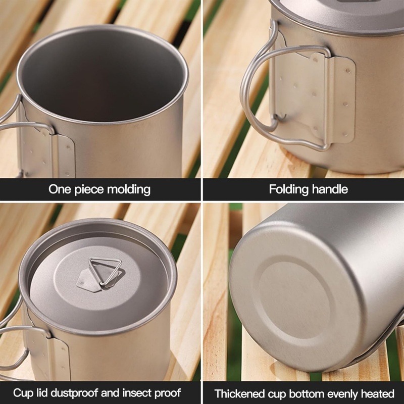 Titanium Camping Mug with Fold - đánh giá và giá Camping Cooking Set Lightweight