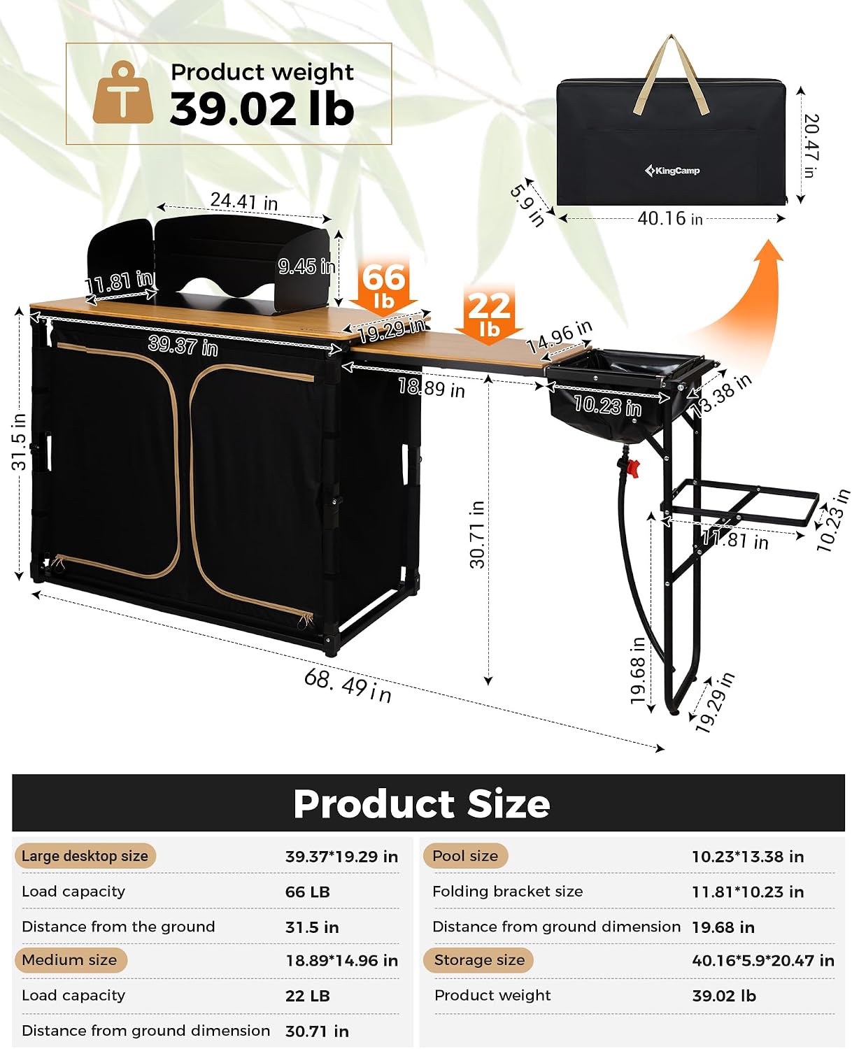 Bamboo Camp Kitchen Station Fo - đánh giá và giá Camping Cooking Table With Windshield