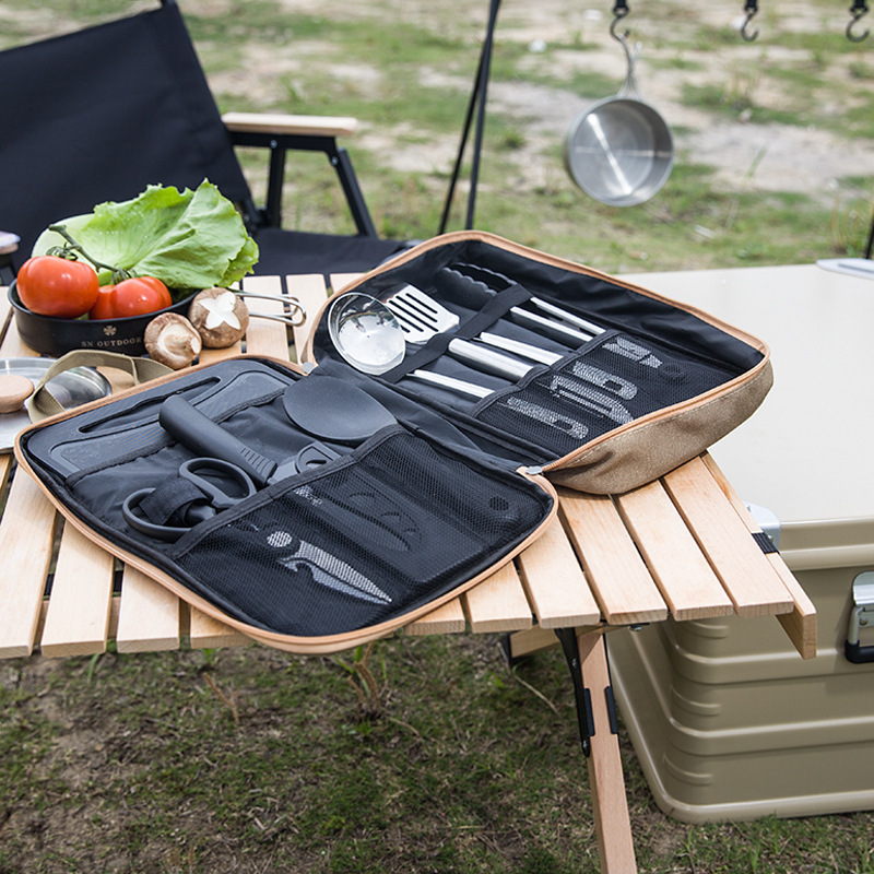 8pcs Camping Kitchen Cookware  - đánh giá và giá Camping Cooking And Cutlery Set