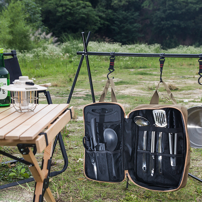 8pcs Camping Kitchen Cookware  - đánh giá và giá Camping Cooking And Cutlery Set