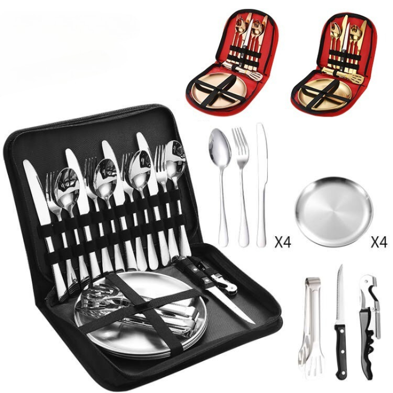 10/20pcs Stainless Steel Outdo - đánh giá và giá Camping Cooking And Eating Set