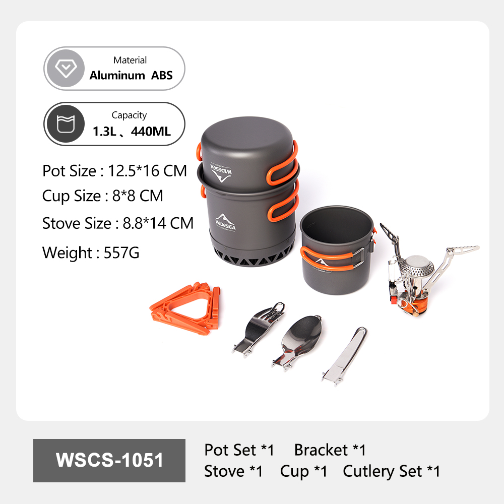 Widesea Portable Camping Cookw - đánh giá và giá Camping Cooking And Eating Set