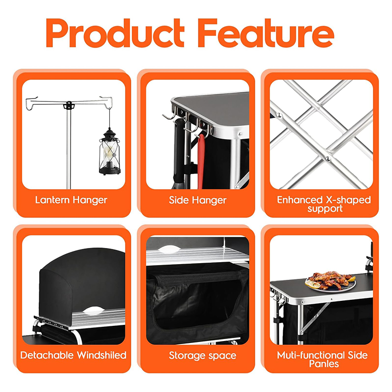 Custom Versatile 3 Cabinets Re - đánh giá và giá Camping Cooking Table With Windshield
