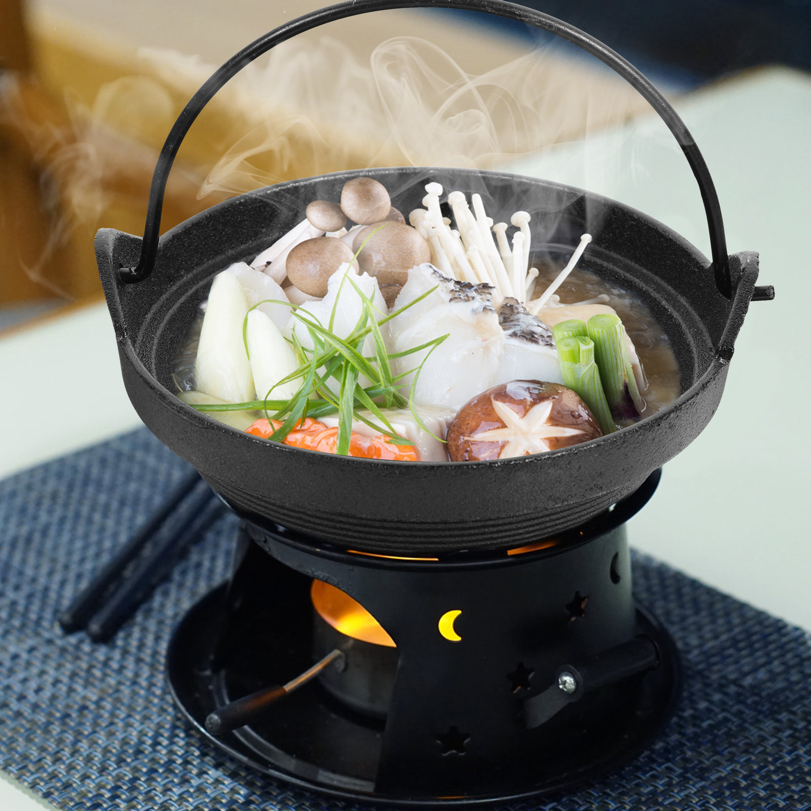 1 set Cast Iron Sukiyaki Japan - đánh giá và giá Japanese Camping Cooking