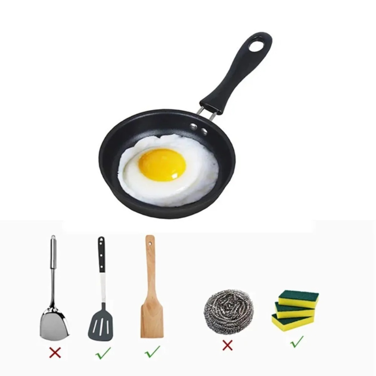 Mini Frying Pan with Handle Po - đánh giá và giá Camping Cooking Without Gas