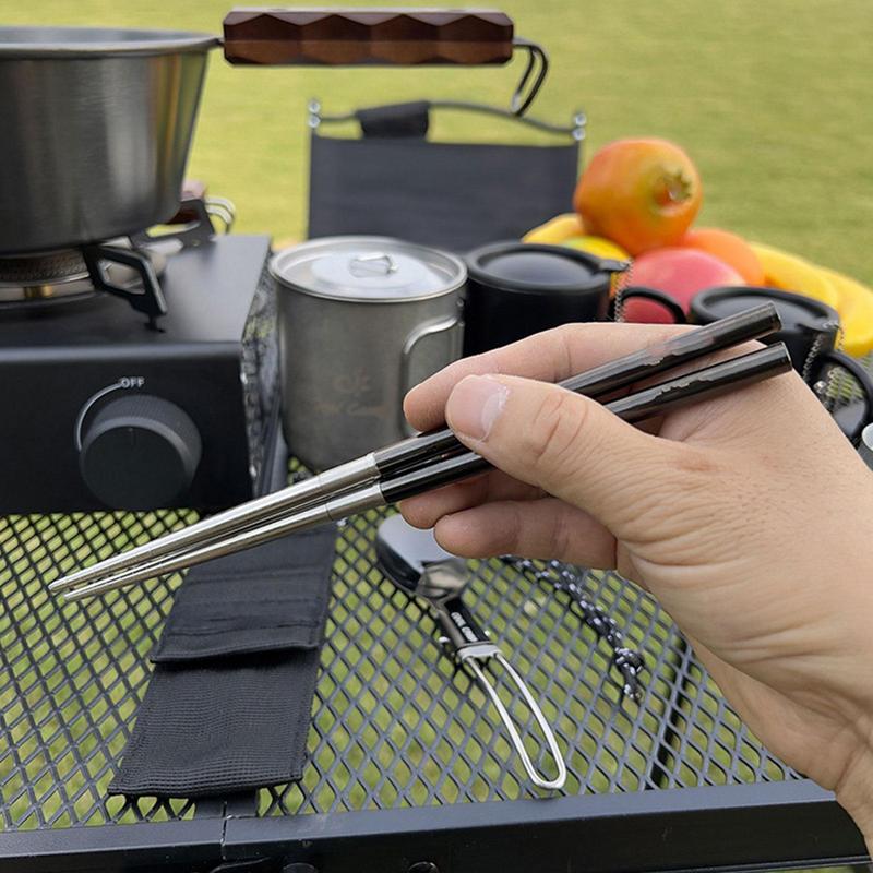 Foldable Spoon Chopsticks Trav - đánh giá và giá Camping Cooking And Eating Set