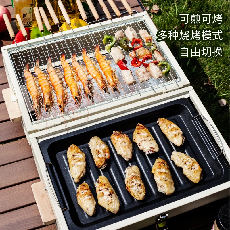 Barbecue Oven Household Grill  - đánh giá và giá Camping Cooking Griddle