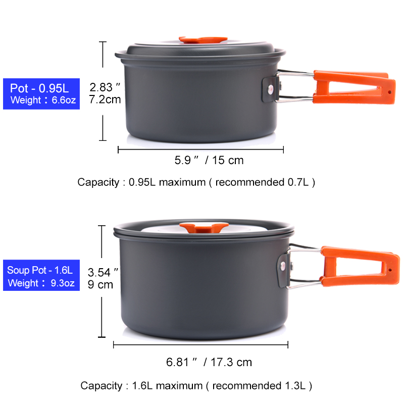 Widesea Camping Outdoor Cookwa - đánh giá và giá Camping Cooking And Eating Set