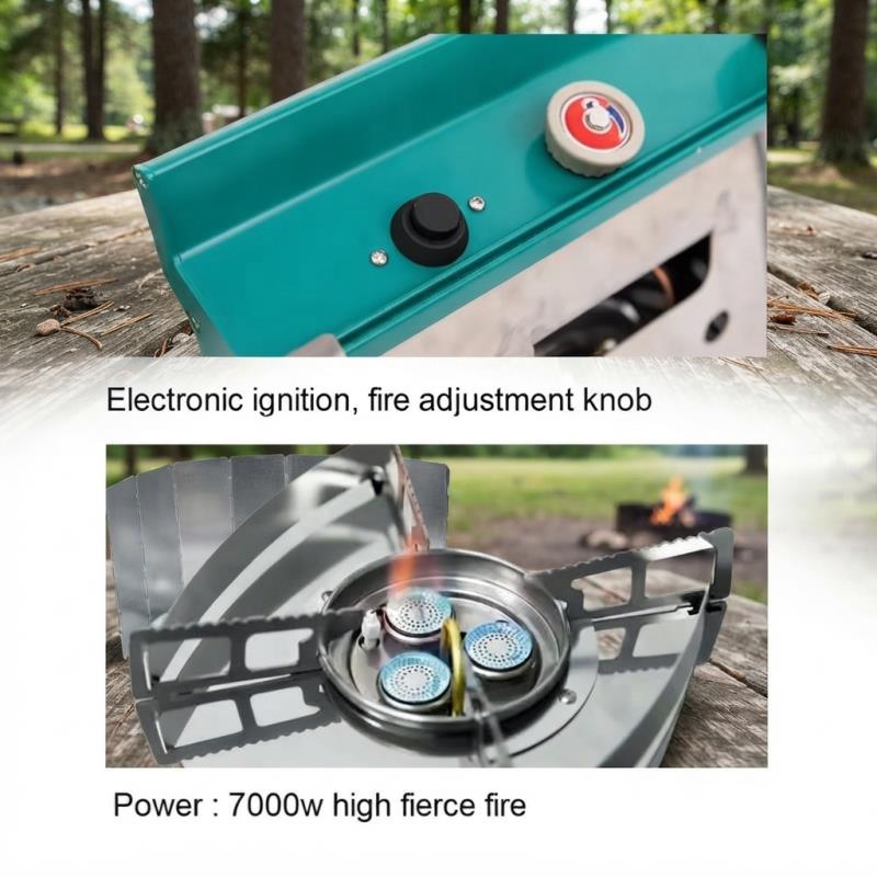 Portable 3-Burner 7000W Campin - đánh giá và giá Camping Cooking Table With Windshield