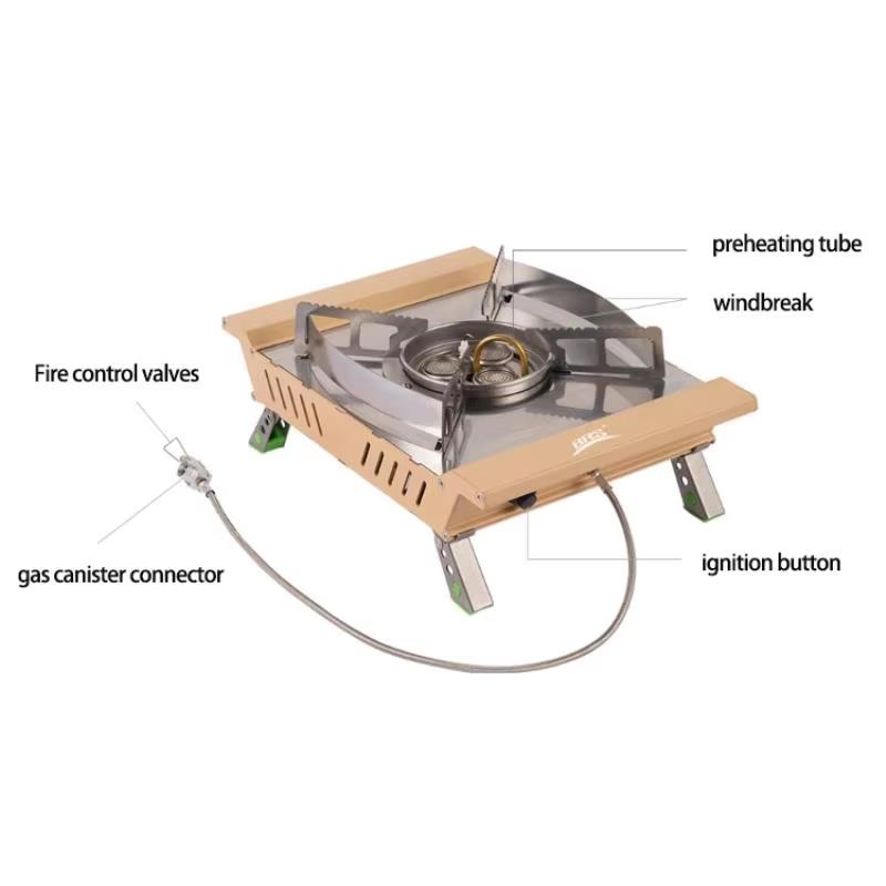 Portable 3-Burner 7000W Campin - đánh giá và giá Camping Cooking Table With Windshield