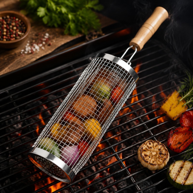 Round Barbecue Grill Basket Se - đánh giá và giá Camping Cooking Griddle