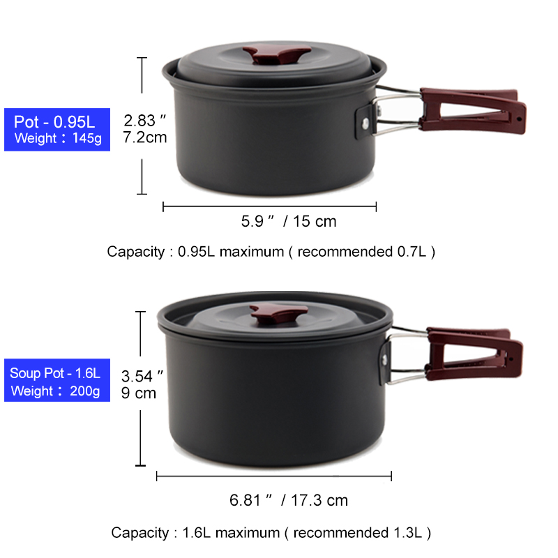 Widesea Camping Cookware Set O - đánh giá và giá Camping Cooking And Eating Set