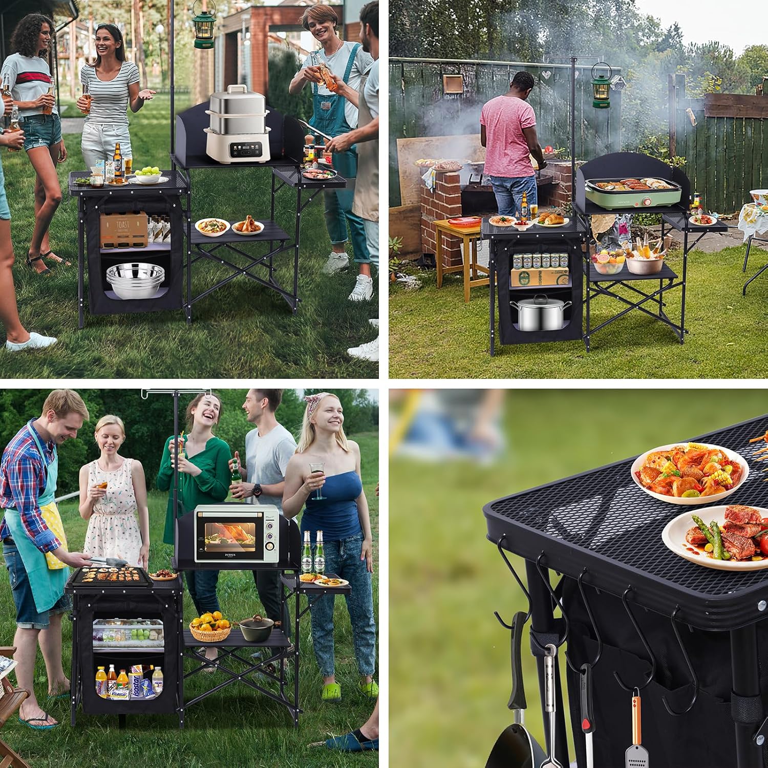Camping Kitchen Station, Foldi - đánh giá và giá Camping Cooking Table With Windshield