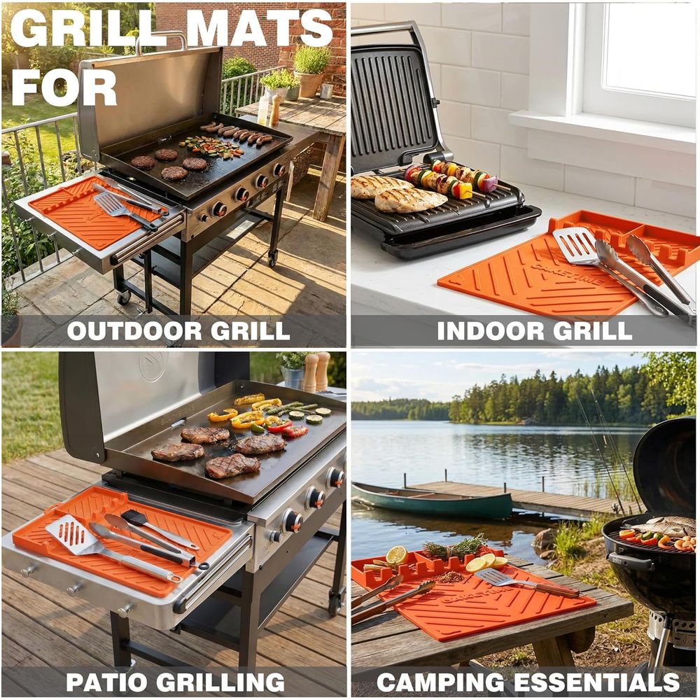Silicone Grill Mats or Griddle - đánh giá và giá Camping Cooking Griddle