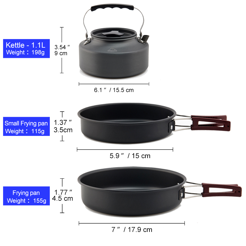 Widesea Camping Cookware Set O - đánh giá và giá Camping Cooking And Eating Set