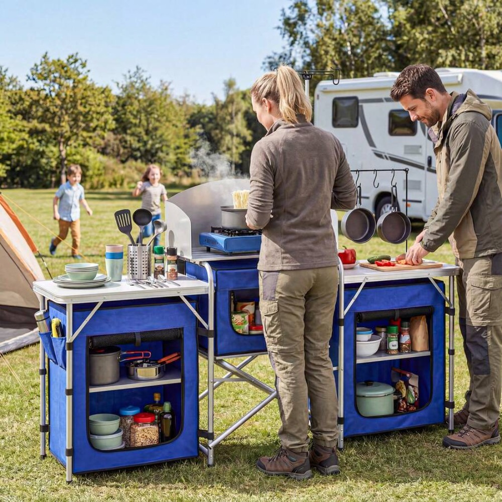 Aluminum Camping Kitchen Table - đánh giá và giá Camping Cooking Table With Windshield