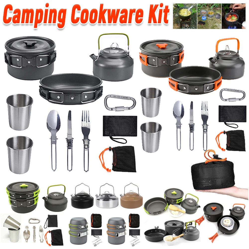 Camping Cookware Kit Kettle Po - đánh giá và giá Camping Cooking Set Lightweight