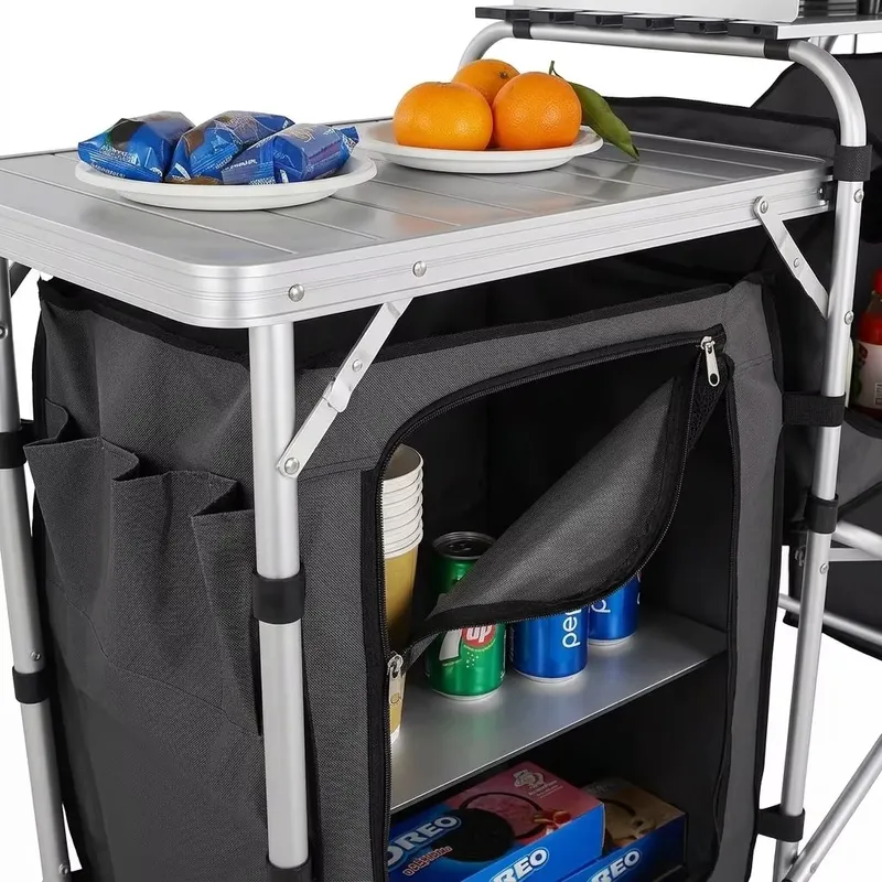 Wholesale Large Aluminum Outdo - đánh giá và giá Camping Cooking Table With Windshield