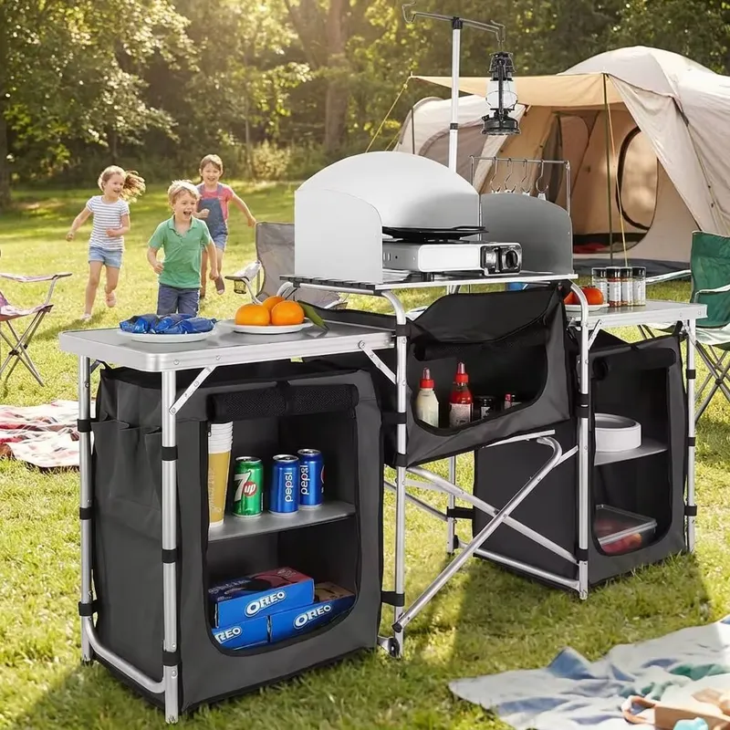 Wholesale Large Aluminum Outdo - đánh giá và giá Camping Cooking Table With Windshield